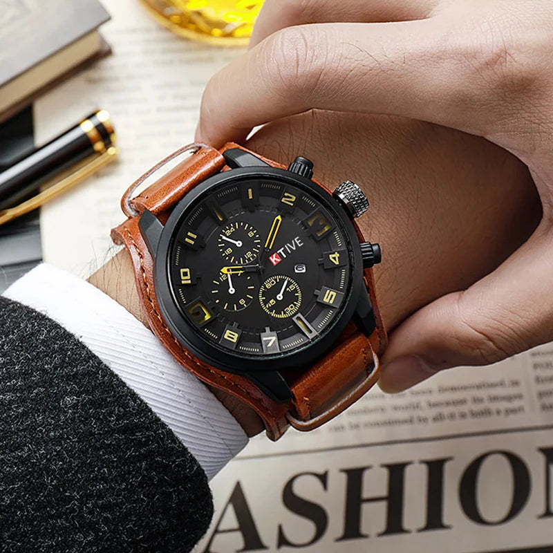 2024 Mens Watches Top Brand Luxury Fashion Men Casual Business Quartz Watch Waterproof Calendar Wristwatch Relogio Masculino