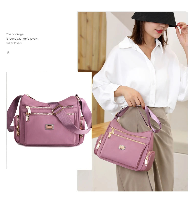 Shoulder Bag Crossbody Bag for Women Messenger Bags Waterproof Nylon Ladies Handbag