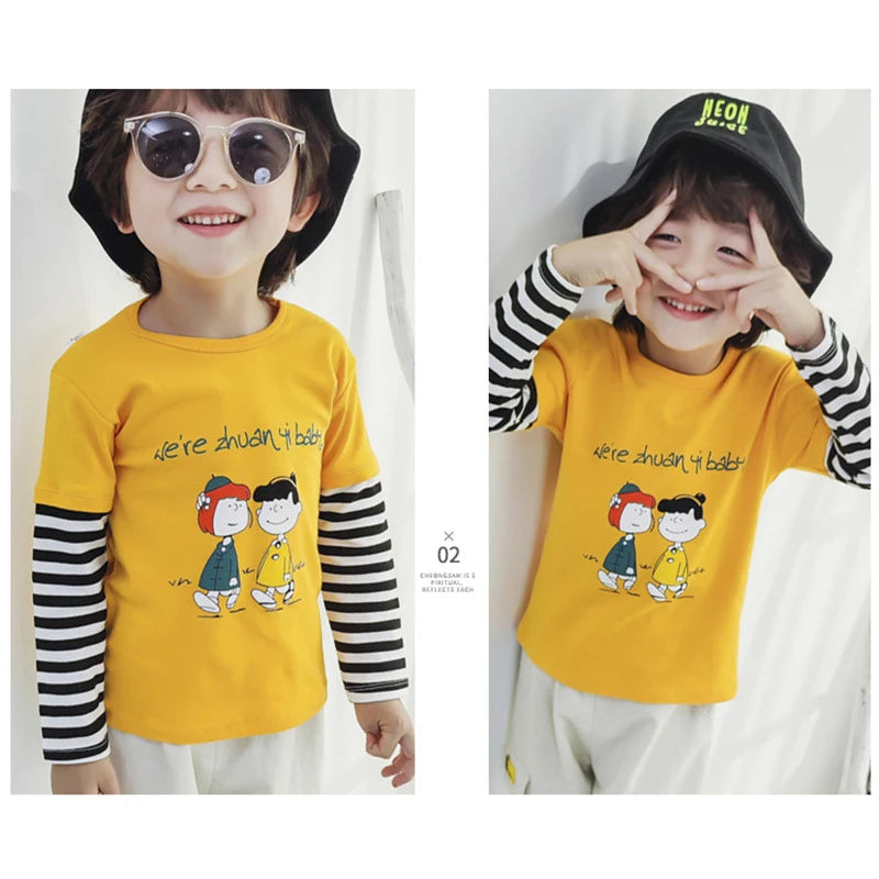 Kids T-Shirt Clothing  Children's Clothes Cartoon Tops Long Sleeve Baby Clothing Autumn Winter Cotton Print Sweatshirt Boys Girl