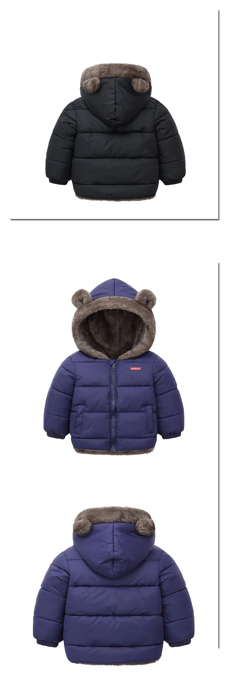 Cashmere Children Coat Winter Thicken Warm Down Jacket Boys Girls Zipper Hooded Kids Jacket Coats Outwear Children Clothing