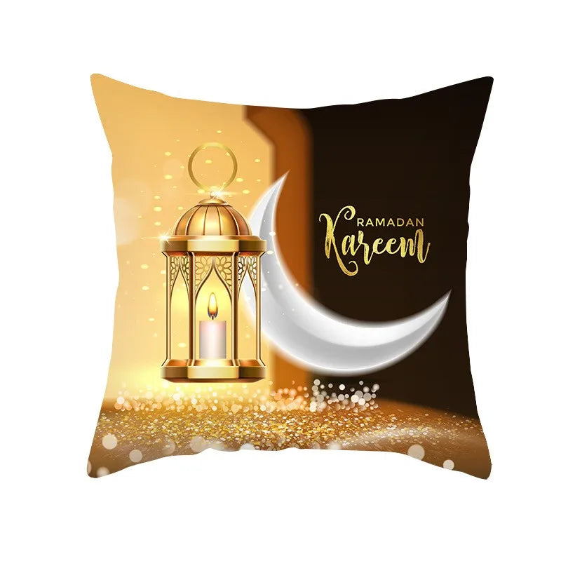 Eid Mubarak Cushion Cover Pillow Case Ramadan Kareem Decoration For Home 2025 Muslim Islam Party Decor Gift Eid Al Adha Supplies