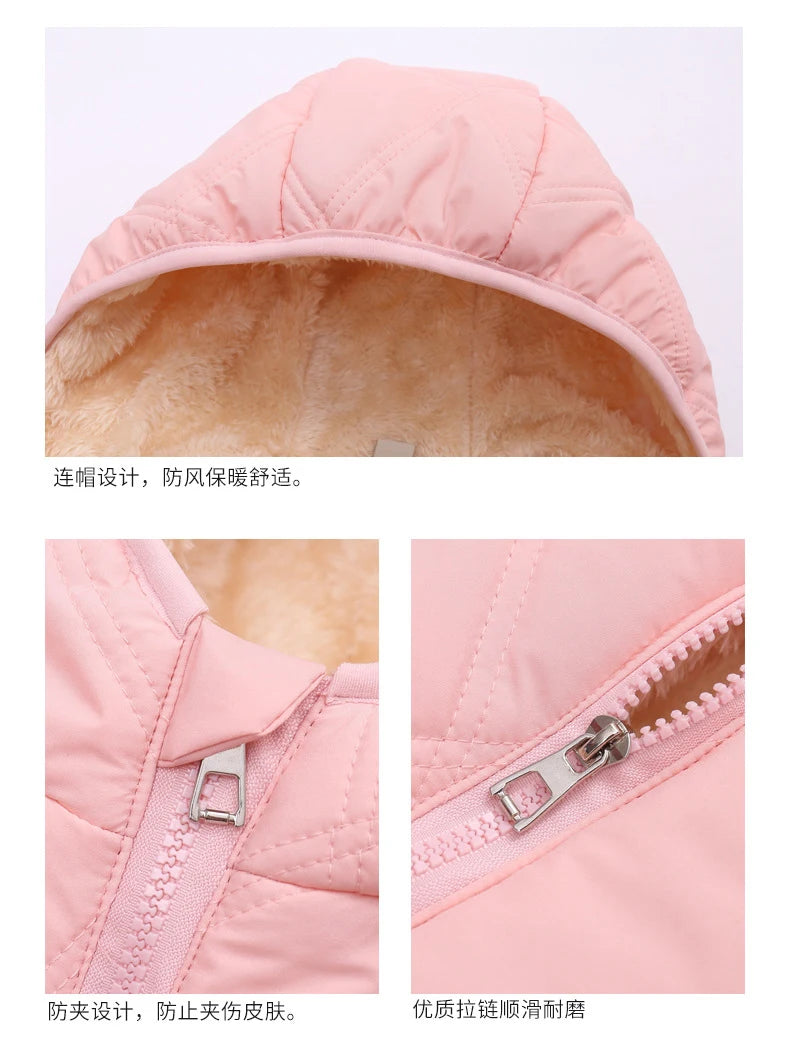 Baby Kids Thick Jacket For Girls Coats Winter Lamb Wool Plus Velvet Coats Toddler Children Outwear 1-6 Year Boys Cotton Jackets