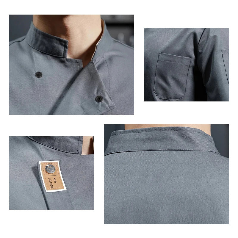 Professional Chef Work Clothes Catering Cooking Clothes Tops Restaurant Uniform Kitchen Shirt Hotel Cook Jacket Waiter Overalls