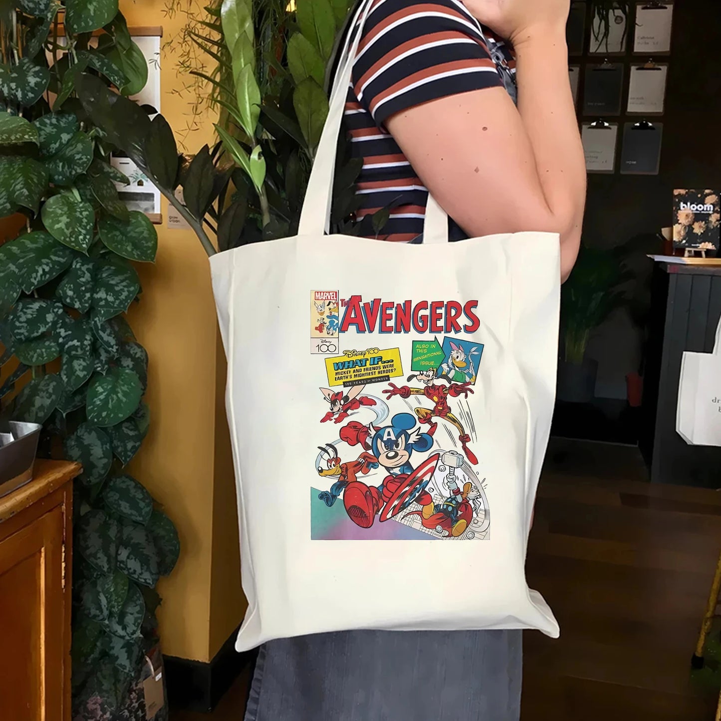 Disney Mickey Mouse FriendsN Marvel Canvas Bag Magic Kingdom Disneyland Family Vacation Holiday Gift Avengers Comics Book