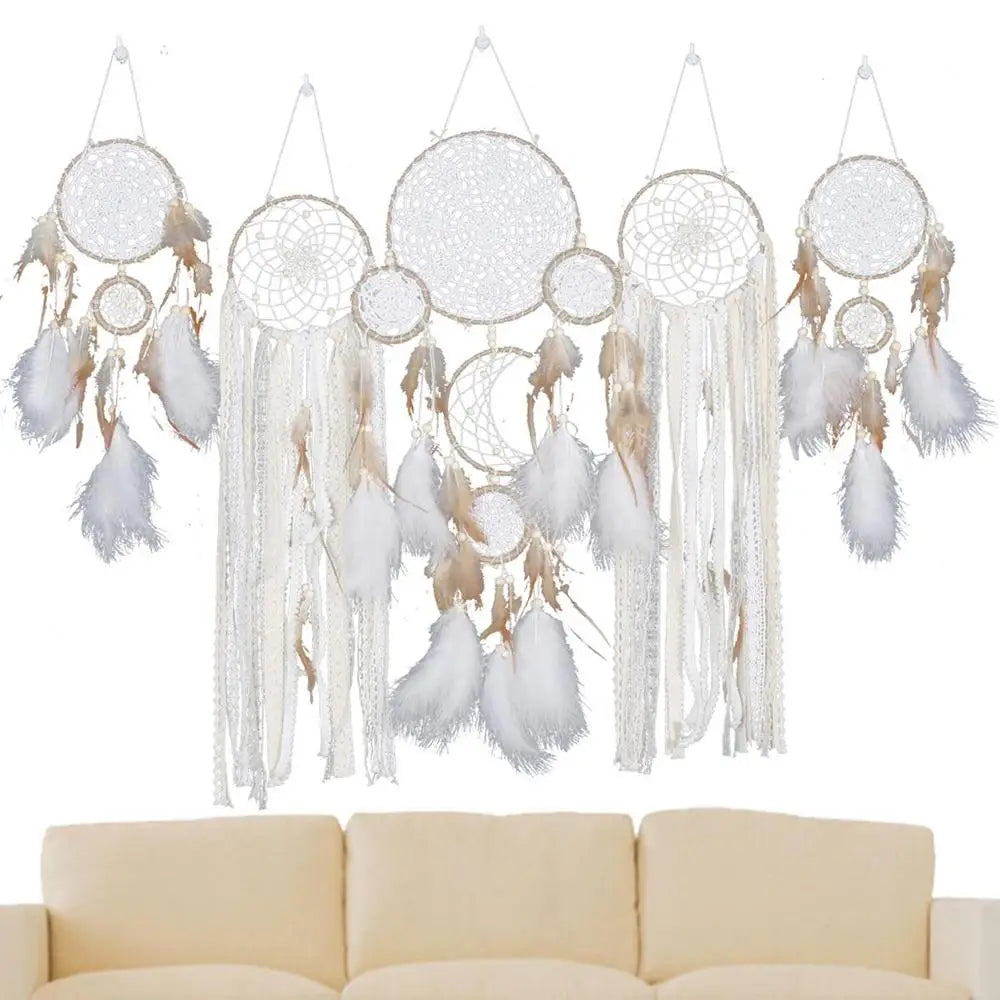 5pcs/set Dream Catchers Home Decor Boho Handmade Macrame Dream Catchers Wall Art Hangings Ornaments For Baby Room Nursery