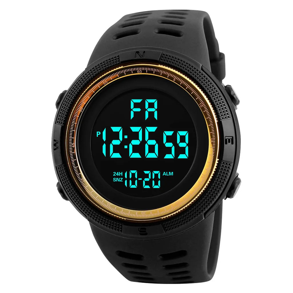 YIKAZE Men's Digital Electronic Watch Sports Glow 50mm Large Dial Student Outdoor Adventure Trend Multifunctional Watches Clock