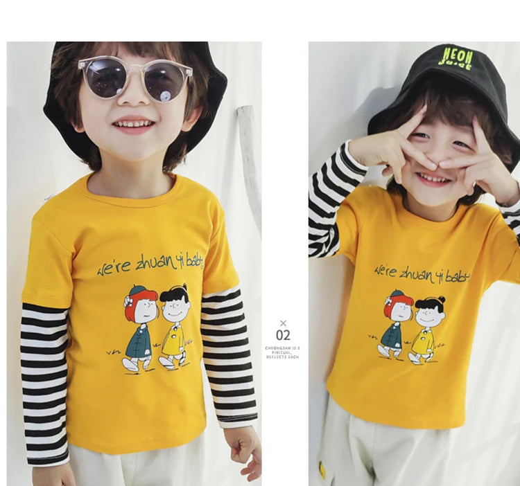 Kids T-Shirt Clothing  Children's Clothes Cartoon Tops Long Sleeve Baby Clothing Autumn Winter Cotton Print Sweatshirt Boys Girl