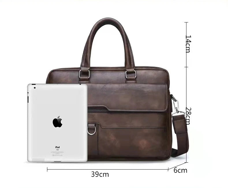 Luxury Brand Business Briefcase Men Leather Handbag For Man Messenger Shoulder Bag Office A4 Laptop Crossbody Bag MaleTote Bags