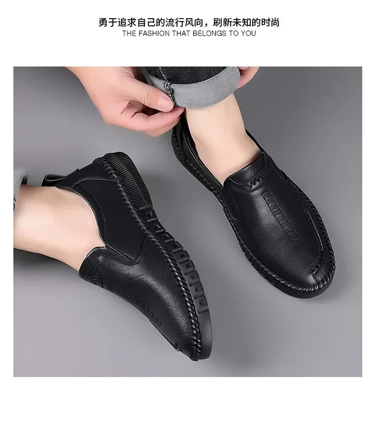 2024 Business Leather Shoes Moccasin Shoes Breathable Men's Casual Loafers Comfortable Shoes for Men Summer Men's Sneakers