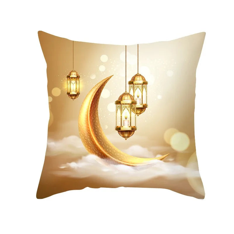 Eid Mubarak Cushion Cover Ramadan Decoration For Home 2025 Muslim Party Decor Islam Gifts Eid Al Adha Ramadan Kareem Pillow Case