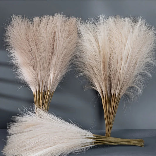 10pcs Faux Pampas Grass, Pampas Grass For Floor Vase, Pampas Grass Decor Tall For Vase Fillers, Boho Rustic Farmhouse Home Decor