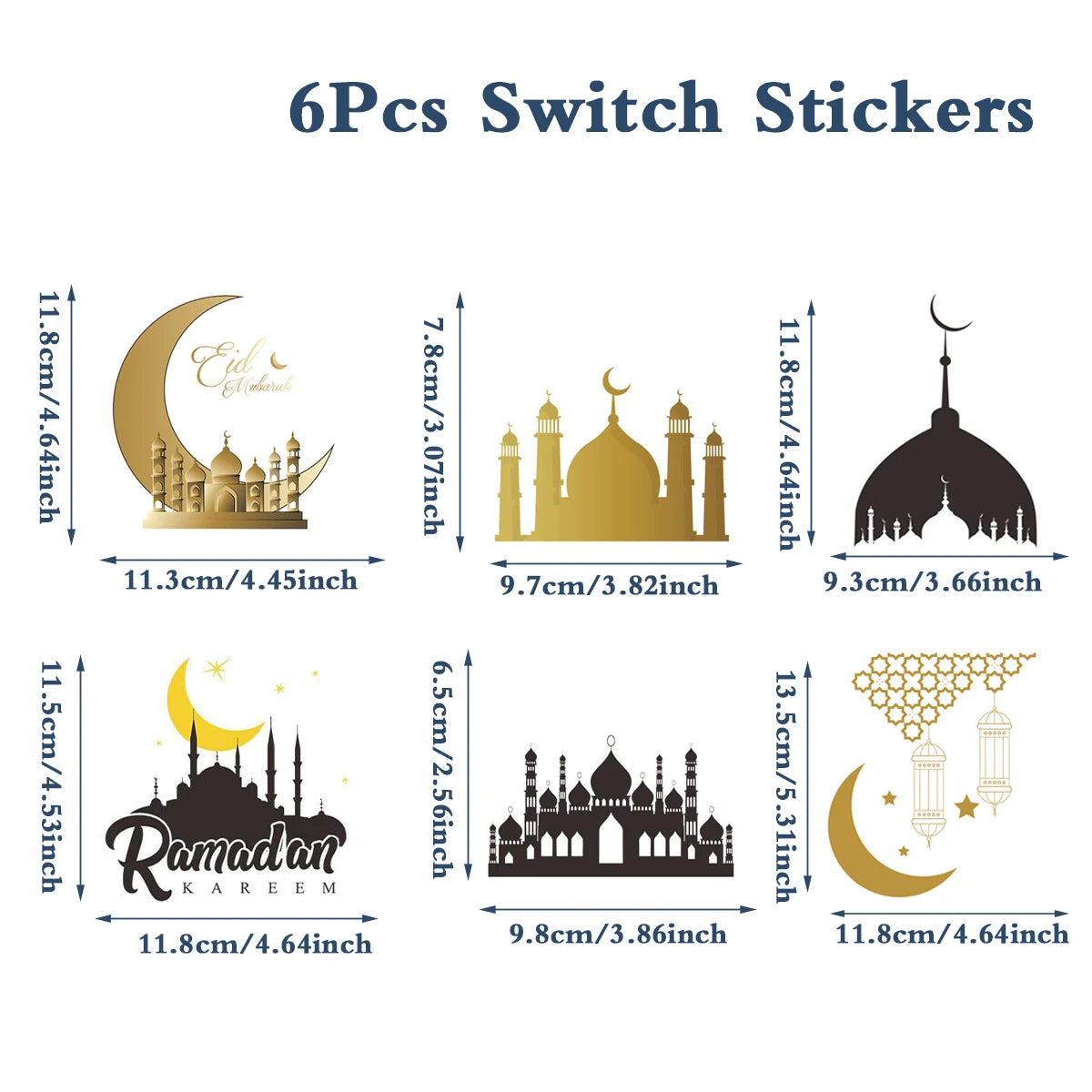 Eid Mubarak Switch Sticker Eid Ramadan Ramadan Decoration For Home 2025 Islamic Muslim Party Supplies Favors Gift Eid Al-Fitr