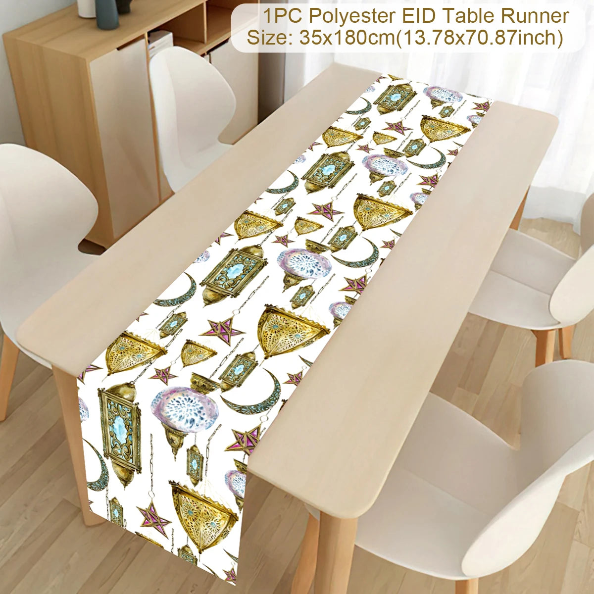 Ramadan Kareem Polyester Table Runner Ramadan Decoration For Home 2025 Islamic Muslim Party Supplies Ramadan Gift EID Al  Adha