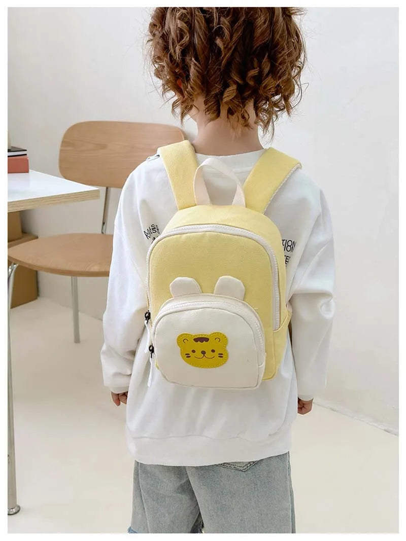 Korean Canvas Kids Backpack Kawaii Children's Handbags for Girl Kindergarten Boy Schoolbag Cartoon Bear Bunny Toddler Bag 2023