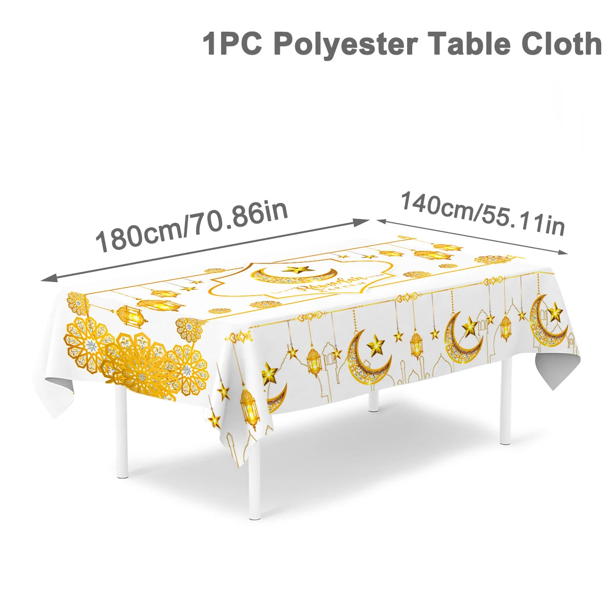 Eid Mubarak Table Runner Ramadan Tablecloths Ramadan Kareem Decoration for Home 2025 Islamic Muslim Party Eid Al Adha Gifts