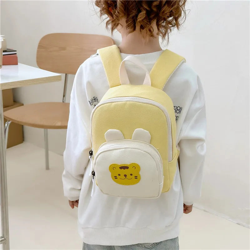 Korean Canvas Kids Backpack Kawaii Children's Handbags for Girl Kindergarten Boy Schoolbag Cartoon Bear Bunny Toddler Bag 2023