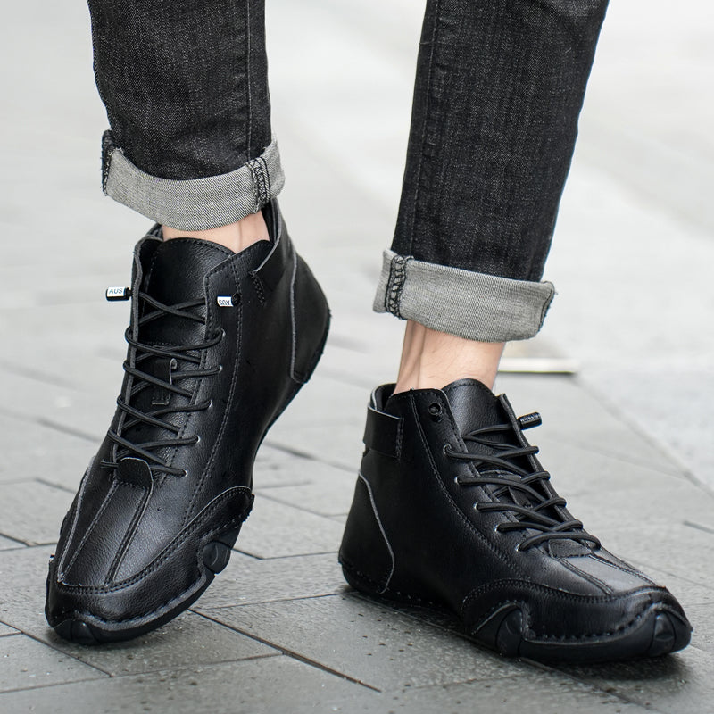 Leather Casual Shoes for Men Sneakers Luxury 2023 New In Male Fashion Loafers Shoes Lace Up Men Ankle Boots Comfortable Man Shoe