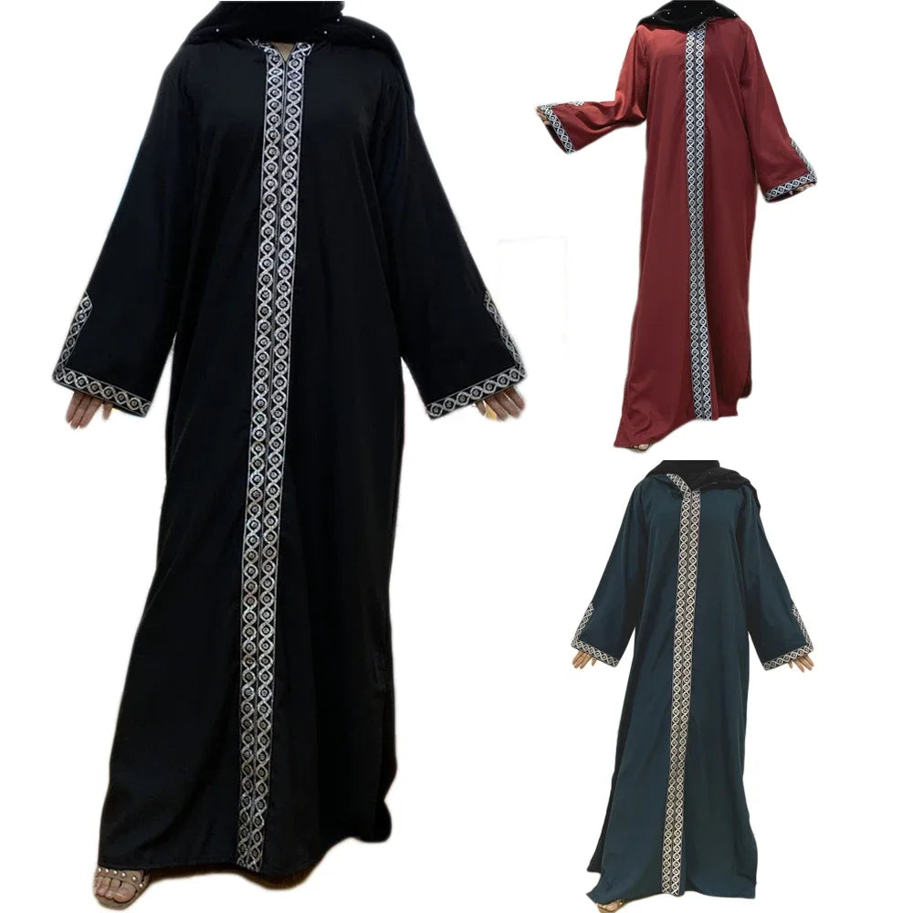 Abaya Ramadan Muslim Women Long Dress Hooded Casual Maxi Robe Islamic Prayer Gown Full Cover Side Slit Middle East Turkish Plus