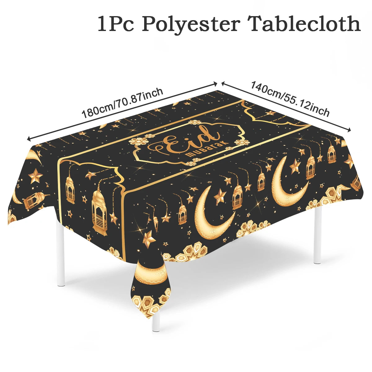 Eid Mubarak Table Runner Ramadan Tablecloths Ramadan Kareem Decoration for Home 2025 Islamic Muslim Party Eid Al Adha Gifts