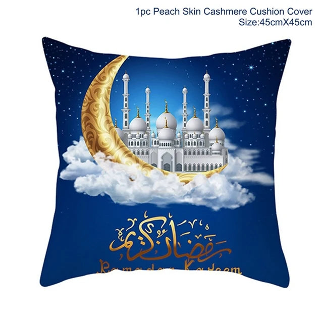 Eid Mubarak Cushion Cover Pillow Case Ramadan Kareem Decoration For Home 2025 Muslim Islam Party Decor Gift Eid Al Adha Supplies