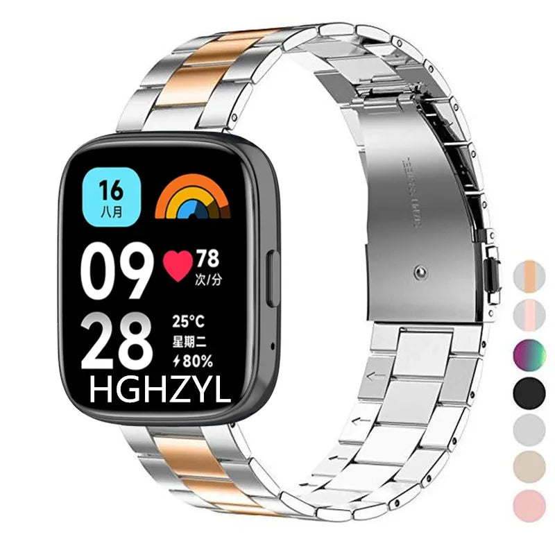 Stainless Steel Band For Redmi Watch 3 Active Strap Smart Watch Metal Bracelet Belt For Xiaomi Redmi Watch3 Active