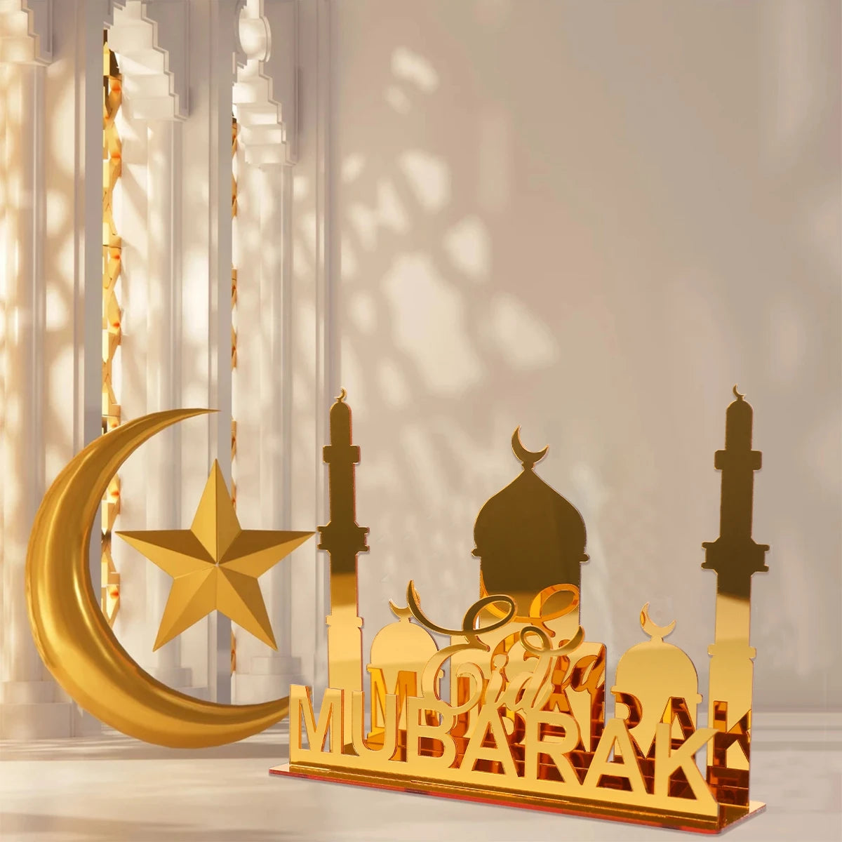 Eid Mubarak Acrylic Ornaments Ramadan Decoration For Home 2025 Ramadan Kareem Islam Muslim Party Supplies Happy Eid Al-fitr