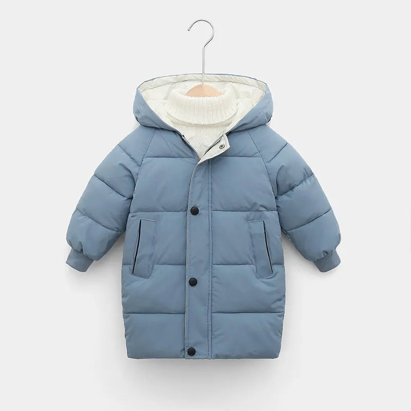 2-10Years Kids Down Long Outerwear Winter Clothes Teen Boys Girls Cotton Parka Coats Big Children Thicken Cotton Long Jackets