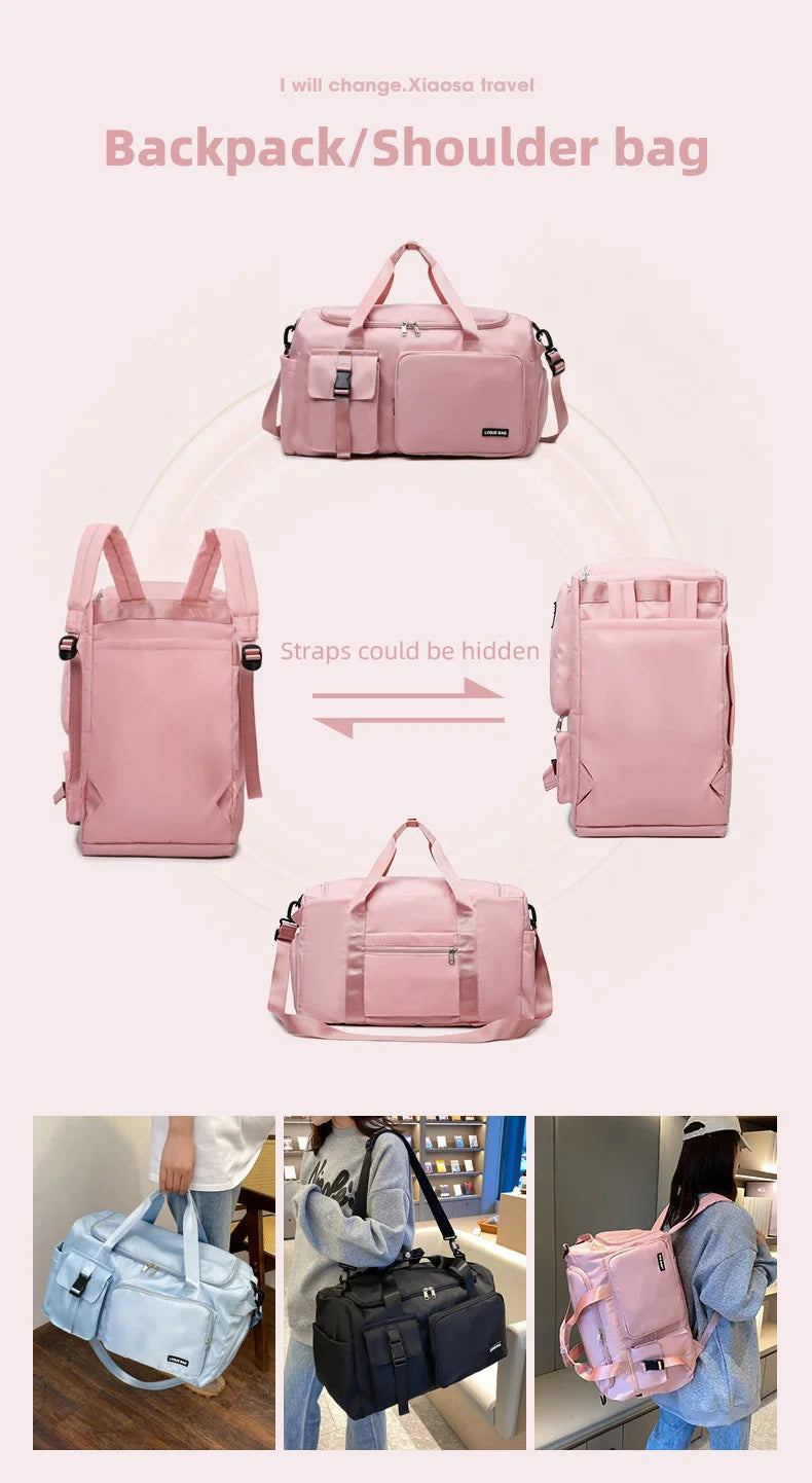 Sports Gym Bag Travel Dry Wet Handbags For Women Female Swimming Shoulder Crossbody Fitness Outdoor Travel Bag Weekender Duffel