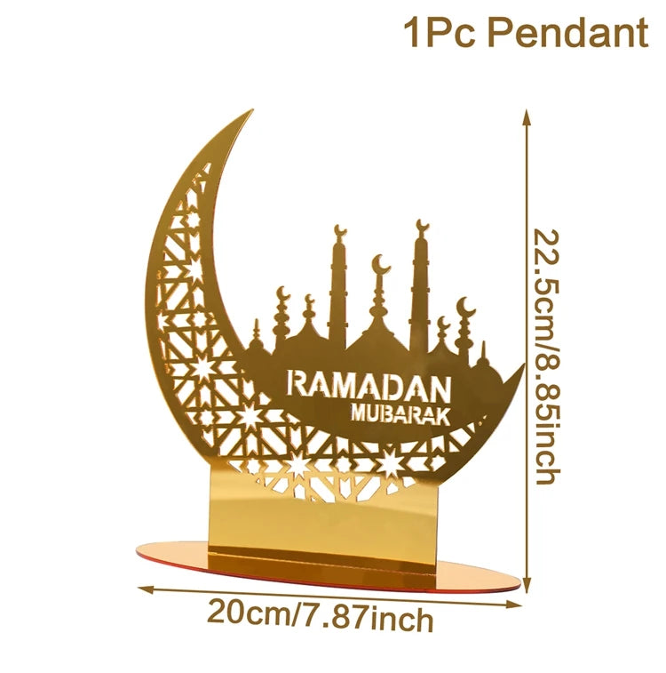 Eid Mubarak Acrylic Ornaments Ramadan Decoration For Home 2025 Ramadan Kareem Islam Muslim Party Supplies Happy Eid Al-fitr