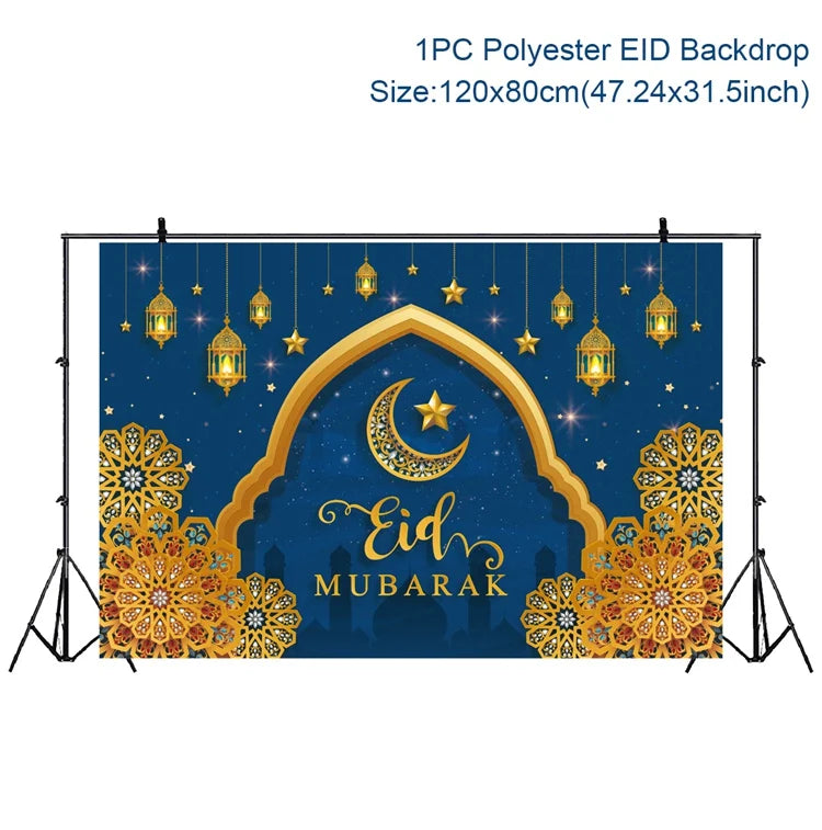 Ramadan Kareem Backdrop Eid Mubarak Background Photo Booth Ramadan Decoration For Home 2025 Islam Muslim Party Supplies