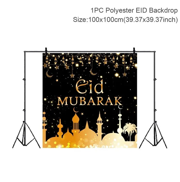 Ramadan Kareem Backdrop Eid Mubarak Background Photo Booth Ramadan Decoration For Home 2025 Islam Muslim Party Supplies