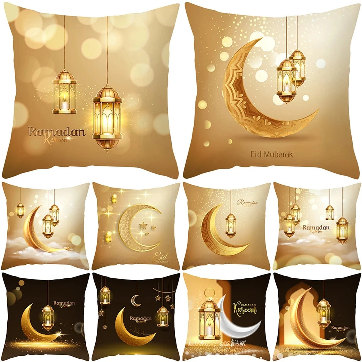 Eid Mubarak Cushion Cover Pillow Case Ramadan Kareem Decoration For Home 2025 Muslim Islam Party Decor Gift Eid Al Adha Supplies