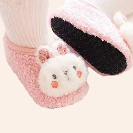 Non-slip Baby Floor Socks Cute Rabbit Pattern Newborn Winter Warm Slipper with Soft Sole Infant Toddler Walking Socks Shoe