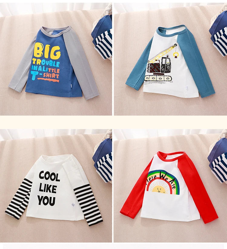 Kids T-Shirt Clothing  Children's Clothes Cartoon Tops Long Sleeve Baby Clothing Autumn Winter Cotton Print Sweatshirt Boys Girl