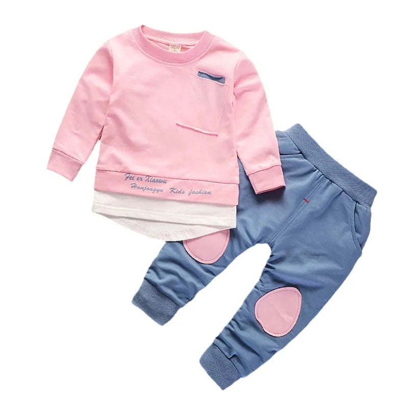 New Spring Autumn Baby Girl Clothes Suit Infant Outfits Children T-Shirt Pants 2Pcs/Sets Toddler Casual Costume Kids Tracksuits