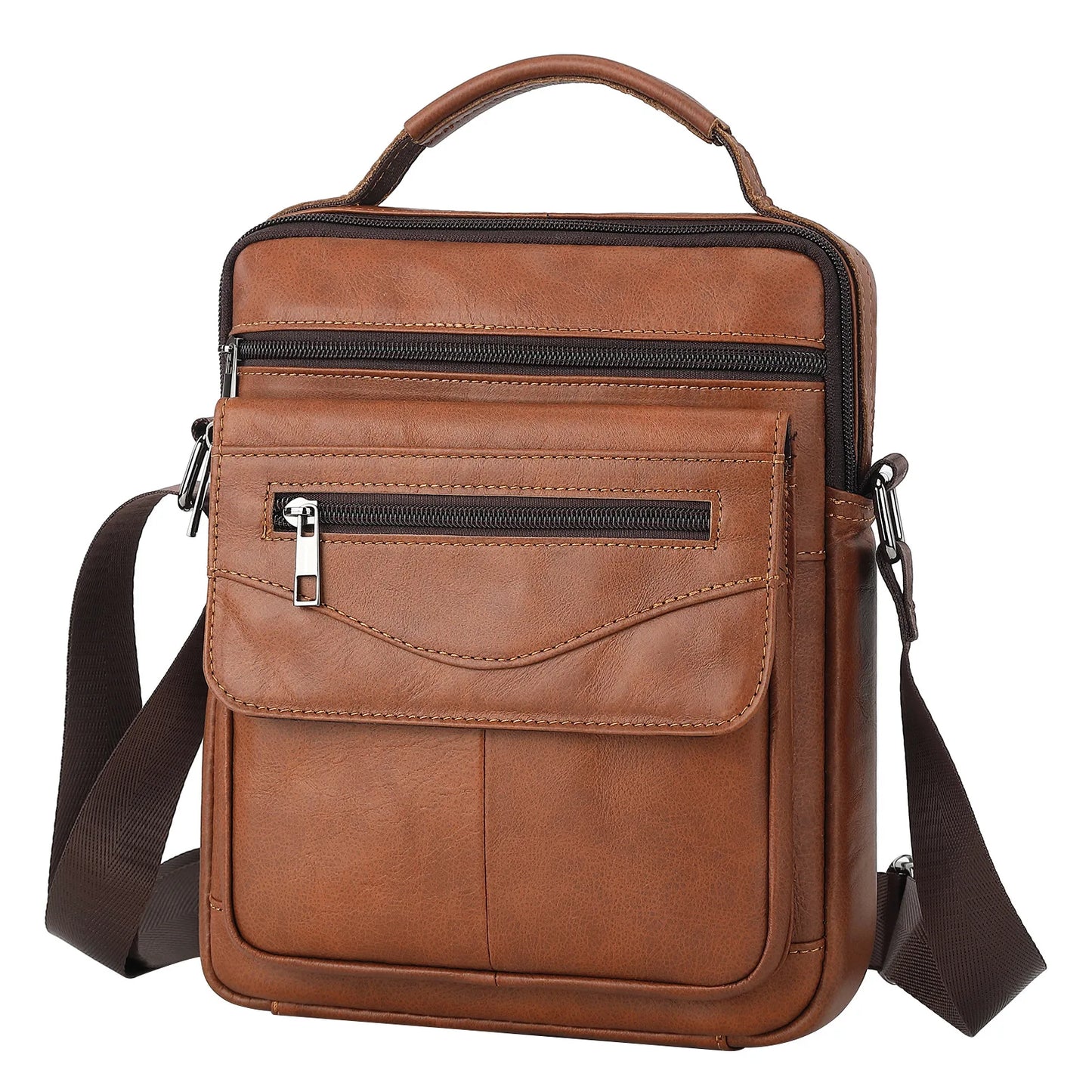 Genuine Leather Men Shoulder Bag Vintage Crossbody Bag For Men