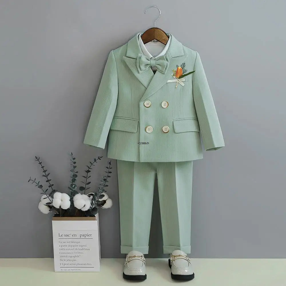 Little Boys Photography Suit Children Wedding Dress Kids Stage Performance Blazer Suit Baby Birthday Formal Ceremony Costume