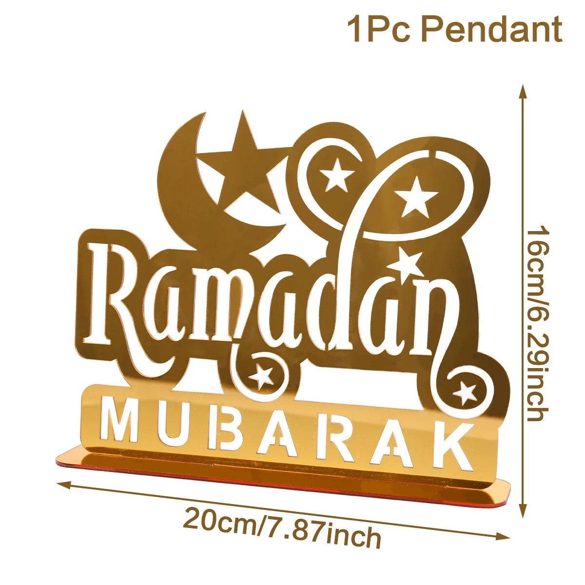 Ramadan Mubarak Acrylic Ornament 2025 Eid Mubarak Ramadan Kareem Decoration for Home Islamic Muslim Party Decor Eid Al Adha Gift