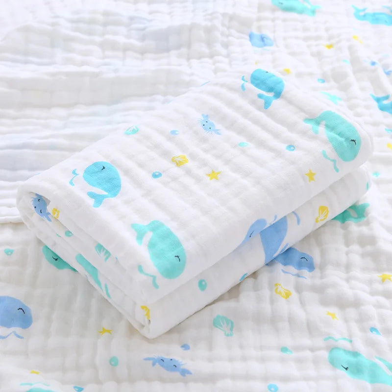 Baby BathTowel Boys Girls 100% Cotton Children Baby Towels Blanket For Newborn Bathrobe 6 Layers Gauze Washcloth Infant Swaddle