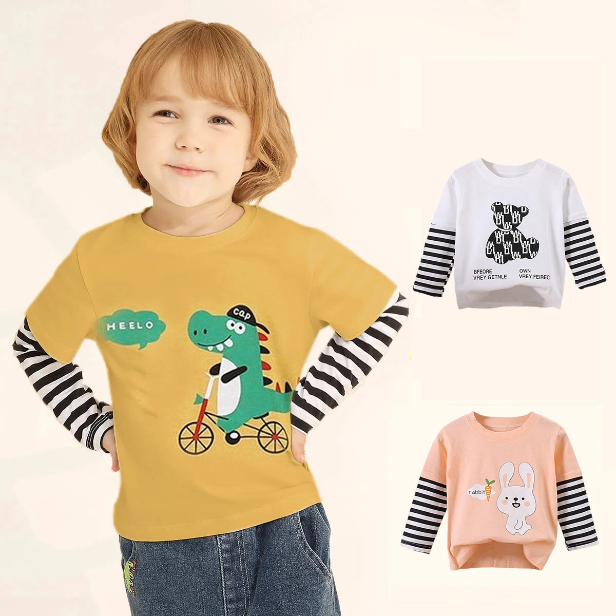 Children's Clothing Boys Girls T-Shirt kids clothes Cartoon Tops Long Sleeve Baby Clothing Autumn Winter Cotton Print Sweatshirt