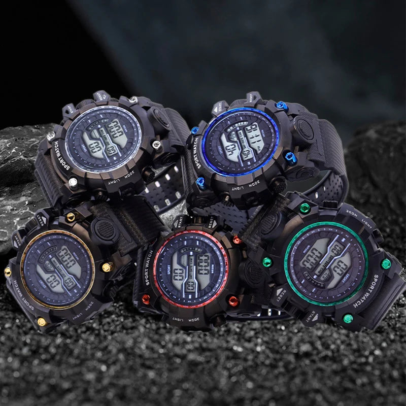 YIKAZE Y03 Men's Digital Watch Waterproof Luminous Men Sports Watches Date Army Military Electronic Wristwatch Relogio Masculino