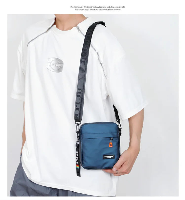 Simple Mini Men Crossbody Bag For Phone Side Bag Casual Waterproof PU Leather Shoulder Bag Business Small Messenger Sling Bags