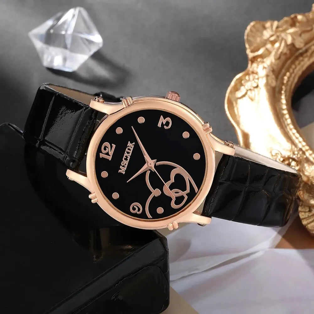 Women Fashion Leather Belt Watches & Butterfly Wallet Glasses Sunglasses Set Ladies Quartz Wristwatches Dress Clock Montre Femme