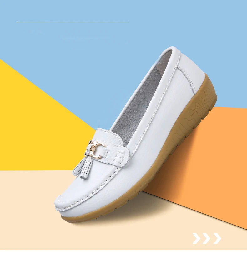 Women Flats Leather Woman Casual Shoes outdoors Slip-on Loafers Female Boat Shoes Fashion Comfortable Ballet Flat Big Size