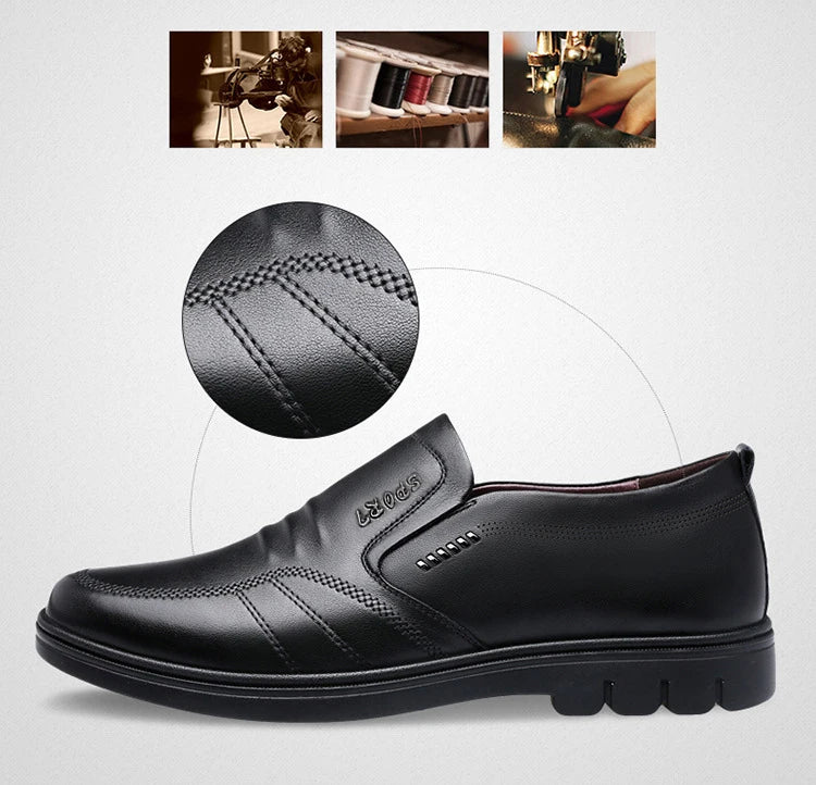 Man Sport Shoe Loafers Men Non-slip Leather Slip-on Black Driving Shoes Sneakers Male Dress Shoes Light Breathable Footwear Flat