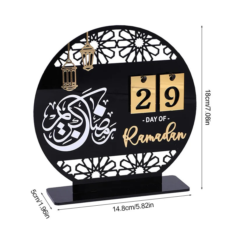 Ramadan Advent Calendar 2025 Eid Mubarak Acrylic Countdown Calendar Islamic Muslim Festival Party Gifts Home Decoration Ornament