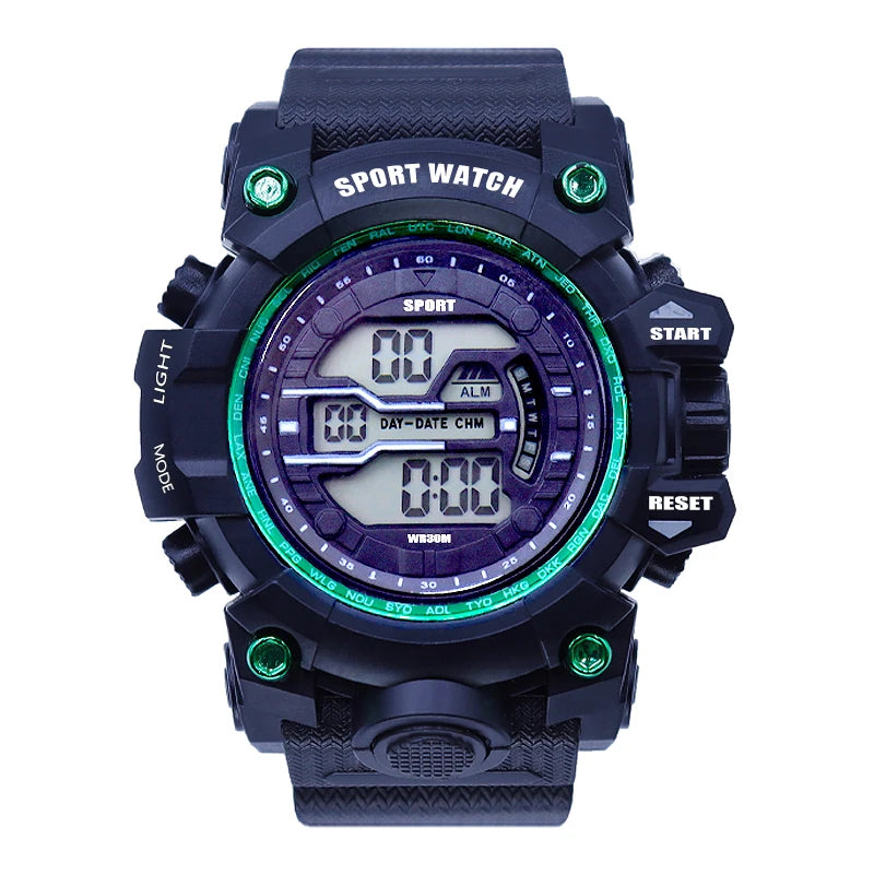 YIKAZE Y03 Men's Digital Watch Waterproof Luminous Men Sports Watches Date Army Military Electronic Wristwatch Relogio Masculino